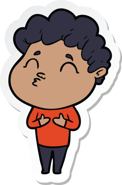 Bir insan tarafından çizilmiş karikatür adamın çıkartması.