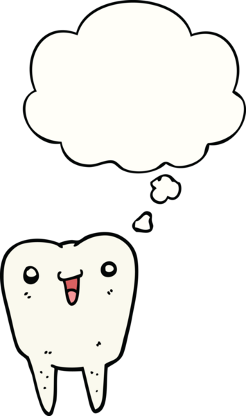 Bir insan tarafından çizilmiş düşünce baloncuklu çizgi film dişi.