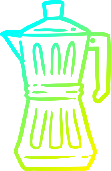 Bir insan tarafından çizilen espresso makinesinin soğuk gradyan çizgisi.