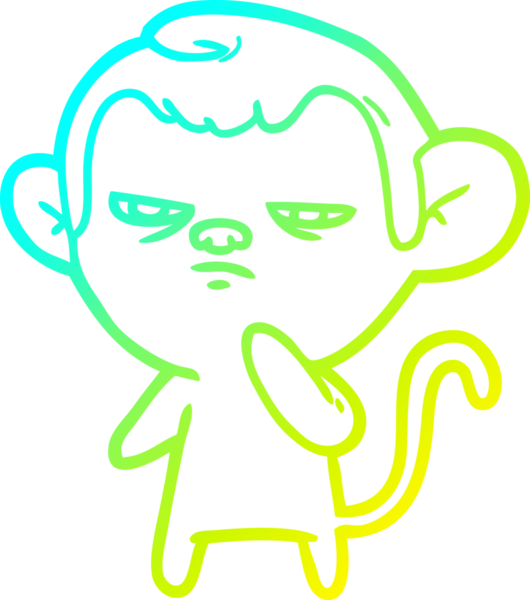 Bir insan tarafından çizilmiş bir çizgi maymun çizimi.