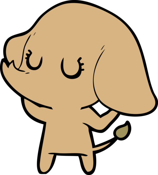 Bir insan tarafından çizilmiş şirin bir fil.