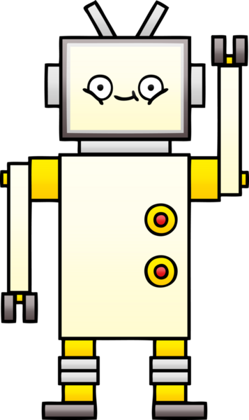 Bir insan tarafından çizilmiş bir robotun gölgelenmiş çizimi