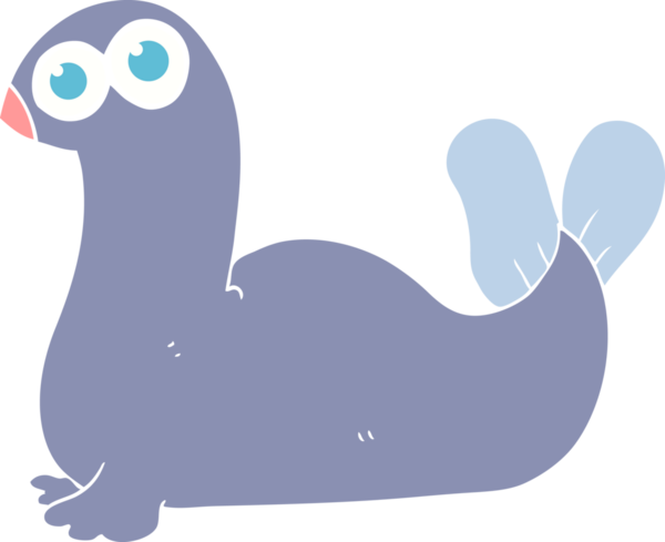 Bir insan tarafından çizilen mühür düz renk çizimi