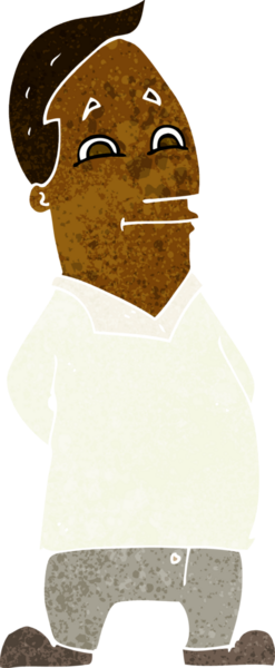 Bir insan tarafından çizilmiş çizgi film dostu bir adam.