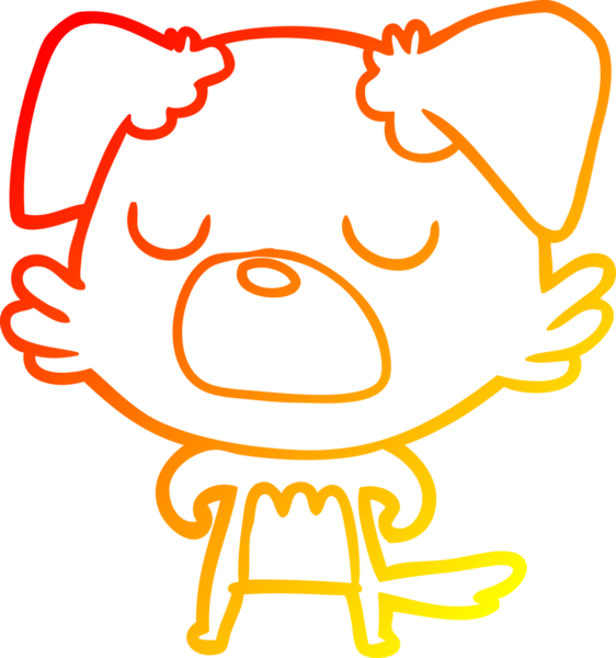 Bir insan tarafından çizilmiş çizgi film köpeğinin sıcak çizgi çizimi