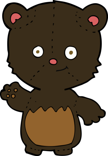 Bir insan tarafından çizilmiş küçük siyah ayı.