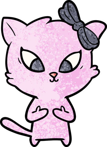 Bir insan tarafından çizilmiş çizgi film kedisi.