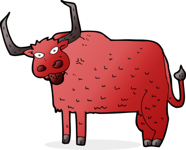 bir insan tarafından çizilmiş kıllı inek çizgi filmi