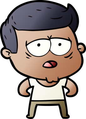 Bir insan tarafından çizilmiş yorgun bir adam.