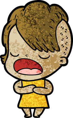 Bir insan tarafından çizilmiş havalı hippi kız çizgi filmi.