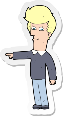 Bir insan tarafından çizilmiş bir karikatür adamın çıkartması.