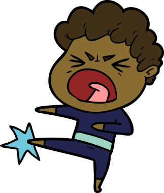 Bir insan tarafından çizilmiş öfkeli bir adam.