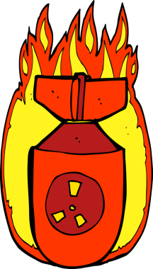 bir insan tarafından çizilmiş atom bombası.