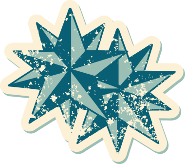 Bir insan tarafından çizilmiş yıldızların sembolik dövmeli görüntüsü