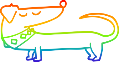 gökkuşağı gradyan çizimi bir insan tarafından çizilmiş bir çizgi köpek