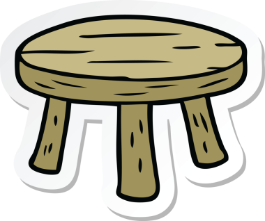 Bir insan tarafından çizilmiş küçük bir tabure.