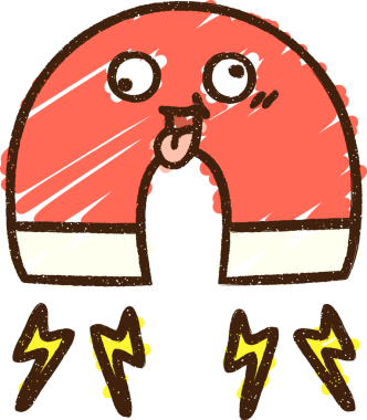 Bir insan tarafından çizilen mıknatıs tebeşiri