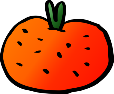 Bir insan tarafından çizilmiş organik portakal karalaması.