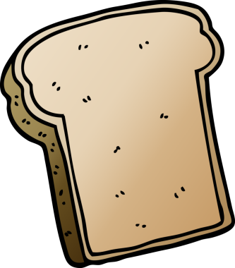 bir insan tarafından çizilmiş bir ekmek dilimi.