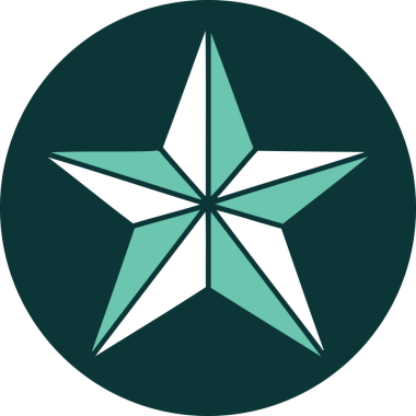 Bir insan tarafından çizilmiş bir yıldızın ikonik dövme şekli