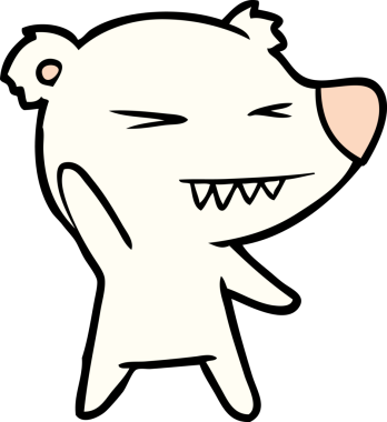 Bir insan tarafından çizilmiş kızgın kutup ayısı çizgi filmi.