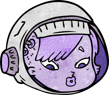 Bir insan tarafından çizilmiş astronot yüzü.