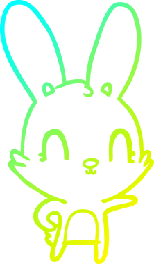 Bir insan tarafından çizilmiş şirin bir çizgi film tavşanı çizimi.