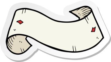 Bir insan tarafından çizilmiş çizgi film dövmeli parşömen afişi.