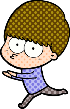 Bir insan tarafından çizilmiş sinirli çizgi film çocuğu.