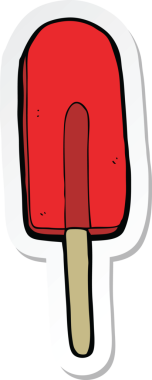 Bir insan tarafından çizilmiş buz lolipopunun çıkartması.