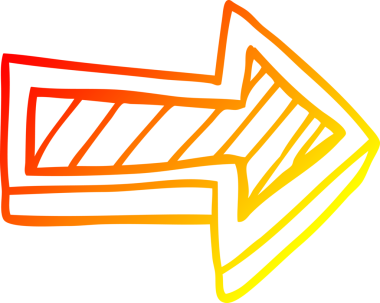 Bir insan tarafından çizilmiş bir çizgi filmin sıcak gradyan çizimi