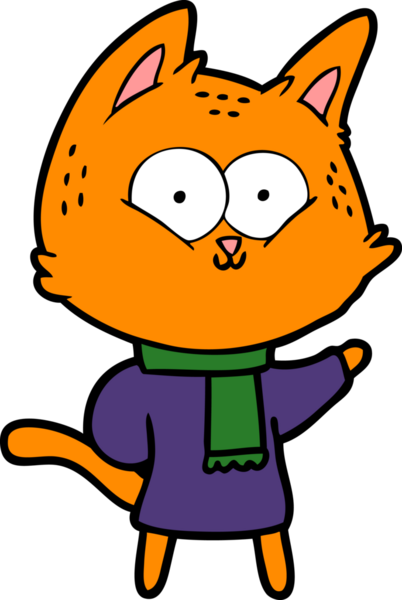 Bir insan tarafından çizilmiş çizgi film kedisi.