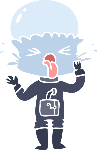 Bir insan tarafından çizilmiş garip düz renkli çizgi film uzaylısıName