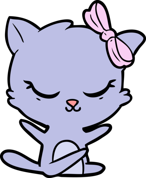 Bir insan tarafından çizilmiş sevimli çizgi film kedisi.