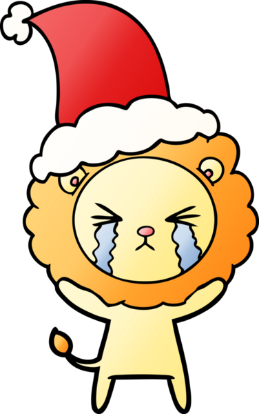 Bir insan tarafından çizilmiş, ağlayan bir aslanın el çizimi karikatürü.