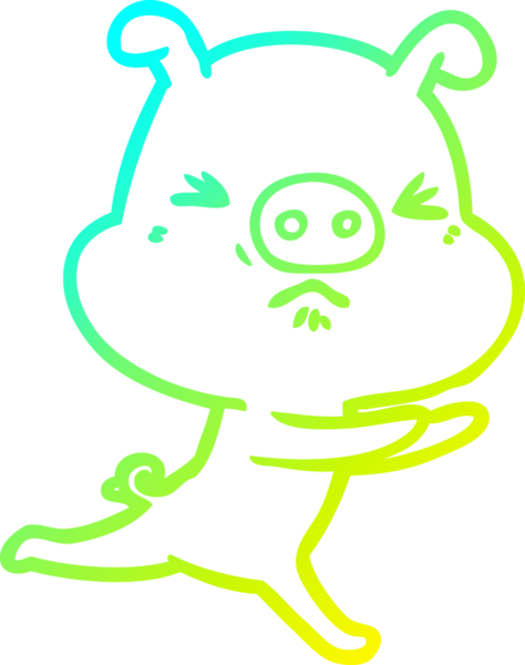 Bir insan tarafından çizilen, soğuk gradyan çizgi film çizimi.