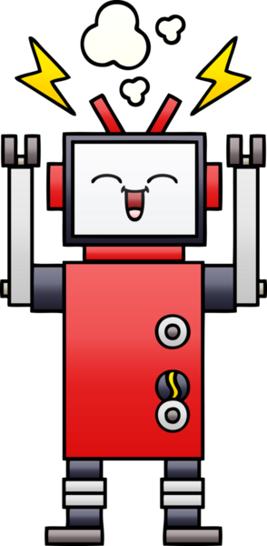 Bir insan tarafından çizilmiş bir robotun gölgelenmiş çizimi