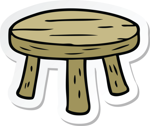 Bir insan tarafından çizilmiş küçük bir tabure.