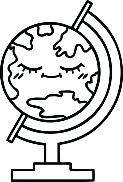 Bir insan tarafından çizilmiş dünyanın karikatürü.