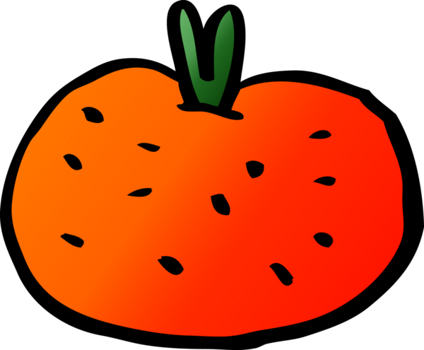 Bir insan tarafından çizilmiş organik portakal karalaması.