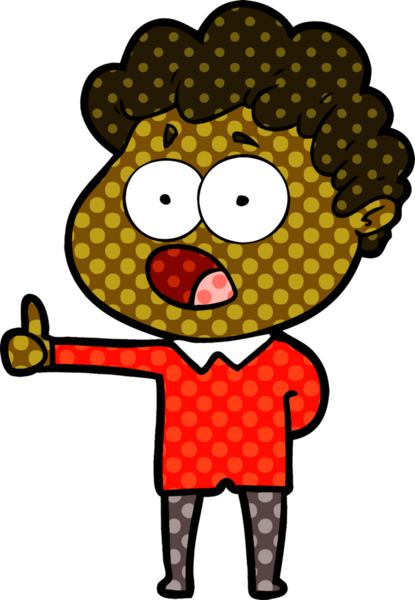 Bir insan tarafından çizilmiş bir karikatür adamı şaşkınlıkla nefes nefese kaldı.