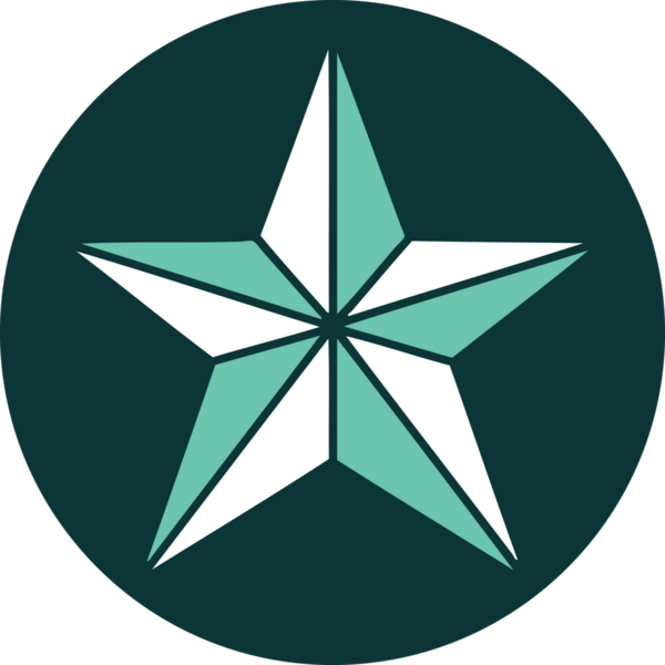 Bir insan tarafından çizilmiş bir yıldızın ikonik dövme şekli