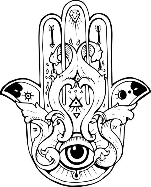 Bir insan tarafından çizilmiş hamza dövmesi sembolü