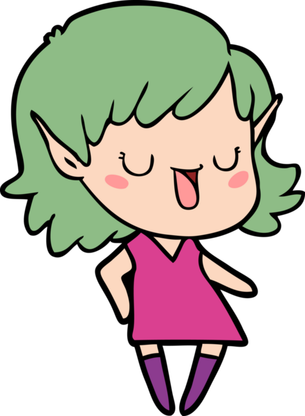 Bir insan tarafından çizilmiş bir elf kızı.