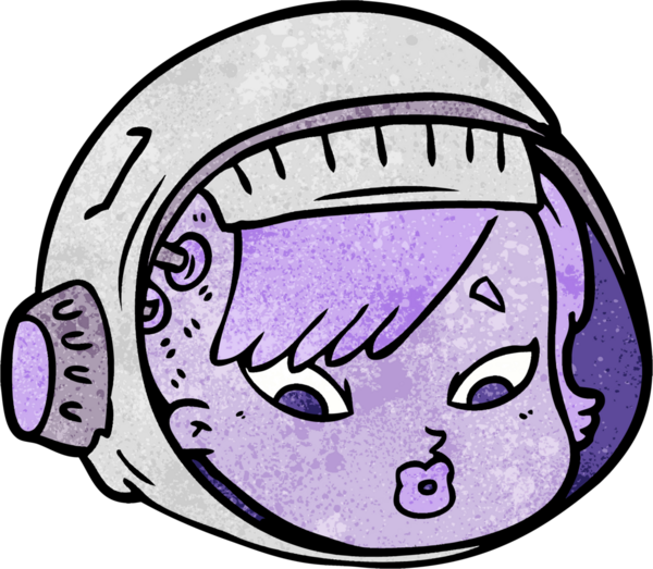 Bir insan tarafından çizilmiş astronot yüzü.