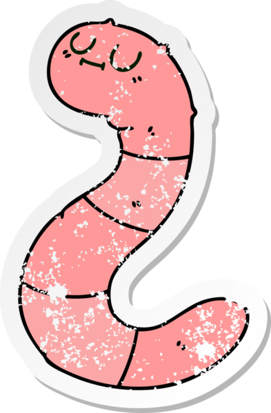 Bir insan tarafından çizilmiş garip bir el çizimi solucanın sıkıntılı çıkartması.