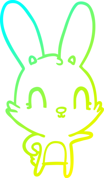 Bir insan tarafından çizilmiş şirin bir çizgi film tavşanı çizimi.