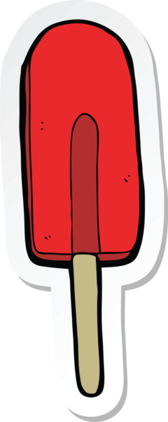 Bir insan tarafından çizilmiş buz lolipopunun çıkartması.