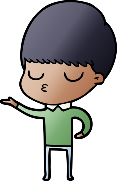 Bir insan tarafından çizilmiş sakin çocuk çizgi filmi.