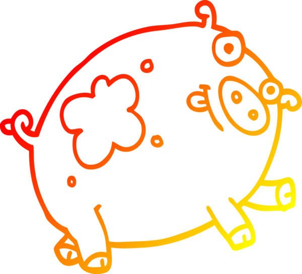 Bir insan tarafından çizilmiş çizgi film domuzu çizimi.